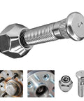 Heavy Duty 8 Piece M12x1.25 Wheel Studs And Lug Nuts Set Chrome Finish For Subaru Crosstrek WRX BRZ Forester Outback Legacy Ascent And Scion Fr-S OEM Replacement Kit That Will Make Your Rides Look Fire Up, chrome wheel stud and lug nut