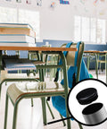 Classroom chair with 1 Inch Outer Diameter Ribbed Plastic Hole Plugs For Round Tubing Black End Caps And Furniture Leg Inserts