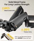 Vertical Dual Monitor Stand For 17 To 32 Inch Screens, Stacked Mount with heavy-duty steel construction and thicker arms.