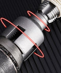 Heavy Duty Oumefar Pipe Threading Kit With Double Function For Cutting Threads Fast On Pvc And Mpp Plastic Pipes 1 2 In 3 4 In Sizes. Top Tier 40Cr Alloy Steel Construction Made For Tough Home Repairs And Professional Electrical Installations Without close-up of 40Cr steel pipe threading tool on PVC pipe
