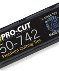 Box of Pro-Cut Premium Cutting Tips, Model 50-742, 10-pack, made in USA for brake lathe rotor matching systems.