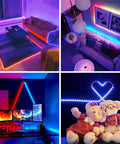 65.6 Ft RGB LED Strip Lights With 24V Smart Control App And IR Remote lighting living room and desk setup