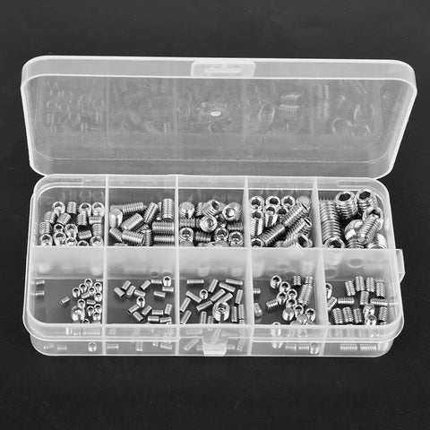 245 Piece Stainless Steel Hex Head Screws Set For Handyman DIY Projects Durable Fasteners Kit With Various Sizes And Easy Install Rust Resistant Screws For Cabinets Furniture Or General Repairs, in divided storage case