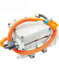 Rugged Electric AC Compressor Compatible With Byd Qin EV Cooling Pump BC28A 409V in compact design with orange wiring hoses.