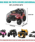 Universal Waterproof Ride On Car Cover Large 420D Heavy Duty Toy Car Cover For Power Wheels Jeep display with measurements