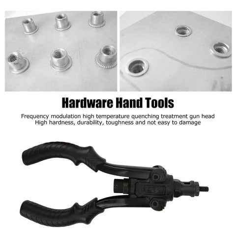 Heavy Duty Dual Handle Rivet Gun Kit With Comfort Grip Handles For M3 To M10 Thread Sizes And Easy Installation Tool Set For Pros And DIYers, black hand tool