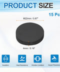 15 Pcs Rubber Solid Disc Washers 22mm OD 4mm Thick Anti Slip Bumper Pads Non Adhesive Rubber Spacers Flat Round Gasket