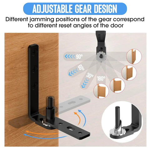 Diagram of the Heavy Duty Self Closing Saloon Door Hinges 304 Stainless Steel Self Return Dual Swing Cafe Hinges with adjustable gear design.