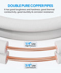 25 Ft Dope Copper Mini Split Line Set With 1 Quarter Inch And 3 Eighth Inch OD Flared Tubing, 3 Eighth Inch Thickened PE Insulated Coil