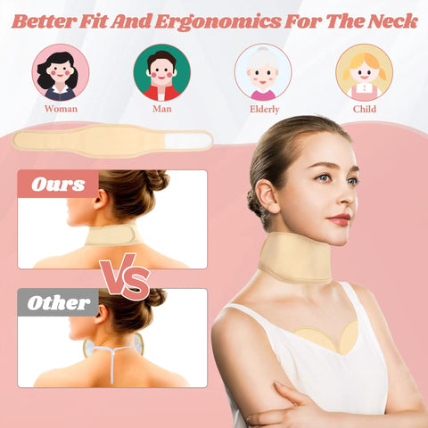 Comparison of neck wrap from 12 Piece Castor Oil Pack Kit With Reusable Organic Cotton Wraps for all body relief, showcasing fit and ergonomics.