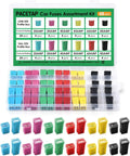 48 Piece Tall And Low Profile Automotive Blade Fuse Assortment Kit With Puller Includes 20A 30A 40A 50A 60A 80A For Cars Trucks SUVs Boats UTVs ATVs And More Go To Fuse Kit displayed in open box showing colorful fuses on white background