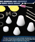 Five Piece Coin Ring Making Tools Folding Cone Set Including One Quarter Inch One Half Inch Five Eighths Inch And Three Fourths Inch Dies With Spacer Disc For Deep Mold Casting And Precise Hole Expansion In Jewelry Making Gear Must Have.