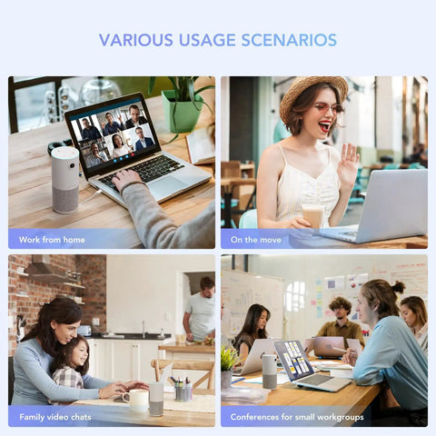 No Cap Portable All In One Conference Webcam Delivers Crisp 1080P HD Video With Integrated Noise Canceling Mic And Sharp Speaker for varied usage scenarios