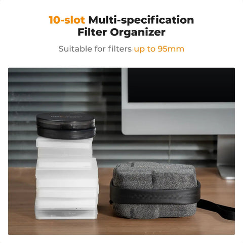 10 Pocket Hard Shell Lens Filter Case With Hand Strap Waterproof Camera Filter Wallet Fits Up To 95mm ND UV CPL Filters EVA Pouch