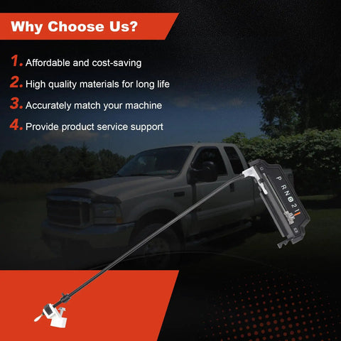 Ford F 250 Gear Shift Indicator Cable Replacement for 1999 2000 2001 2002 2003 displayed with a truck in the background
