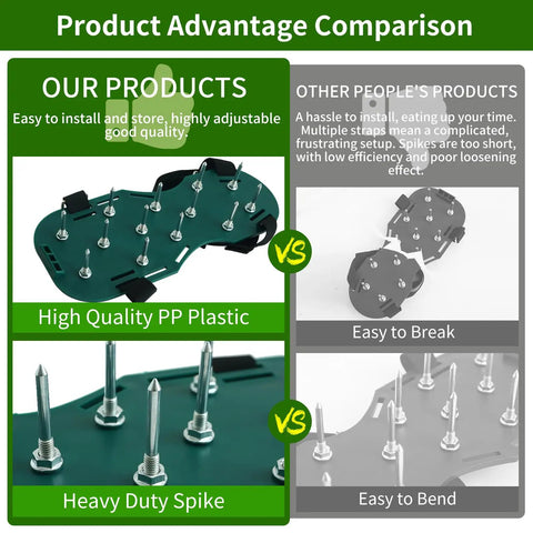 Lawn Aerator Shoes With Durable Spikes And Adjustable Straps For Grass Aeration comparison with other products
