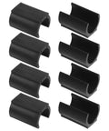 Black U Shaped Floor Glides For Hardwood Floors 48 Pack Chair Leg Caps With No Slip Ribbed Surface Snap On Open U Slot Design