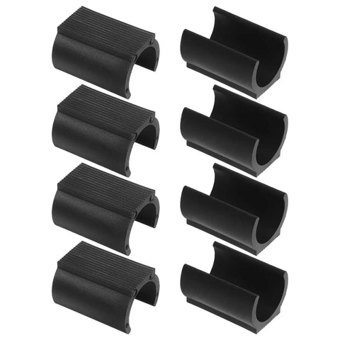 Black U Shaped Floor Glides For Hardwood Floors 48 Pack Chair Leg Caps With No Slip Ribbed Surface Snap On Open U Slot Design