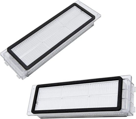 Replacement Filters Kit For Vacuum Models S6 Pure S6 S4 Max S6 MaxV S4 E2 E3 E4 E5 E20 E25 E35 S50 S65 And Xiaomi Mijia Xiaowa Drop In 8 Filters With Cleaning Tool Durable Filtration, showing two rectangular filters with black edges.