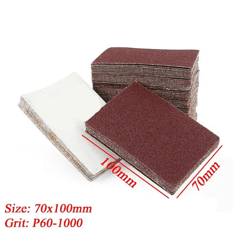 Kickass 30 Count Aluminum Oxide Grinding Pads And Sanding Discs For Heavy Duty wood, metal polisher, 70x100mm, P60-1000 grit.