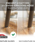 Slick Heavy Duty Nail On Chair Glides And Furniture Floor Protectors One Inch Thick Pack Of Twenty Four, shown preventing scratches.