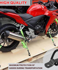 Heavy Duty D Ring Tie Down Anchors One Quarter Inch Diameter With Mounting Brackets And Screws 2400 Pounds Capacity used for motorcycle lashing.