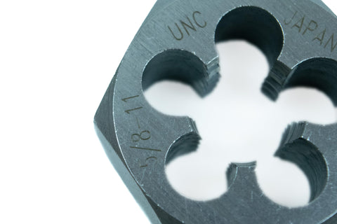 5/8-11 NC Hex Die For Precise Threading, Heavy-Duty High Carbon Alloy Steel, Heat-Treated And Tempered, Precision Cut External Threads, Built Tough For Metalworking Projects