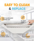 Lowkey White Wall Sconce Fly Light Trap With Shatterproof UV Lamp And Glueboard with easy glueboard change out, 15-watt lamp