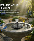 Solar Powered Floating Fountain For Bird Bath And Outdoor Water Features With 6 Nozzles, Super Easy Setup Under Direct Sun No Battery Needed