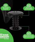 Matte Black Bathroom Sink Hair Catcher That Snaps Right In And Grabs Every Loose Strand, showcasing durable design and effective hair trapping.