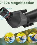 Birding Spotting Scope With Full Size Tripod For Bird Watching And Wildlife Viewing 20 To 60x85 Magnification 85mm Objective Lens on 20-60x zoom display