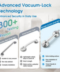 Comparison chart highlighting benefits of 19 Inch Shower Suction Grab Bar With Tool Free Install over other products.