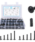 Bulk 400 Pack Self Tapping Screws For Metal And Wood Size 8 And 10 410 Stainless Steel Self Drilling Truss Head Black Oxide in box