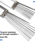 13 stainless steel wires and bone file from 8 Piece Torch Tip Cleaner Welding Tip Tool With 13 Wire Set Nozzle Cleaning Kit