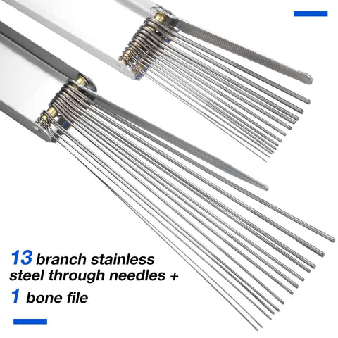 13 stainless steel wires and bone file from 8 Piece Torch Tip Cleaner Welding Tip Tool With 13 Wire Set Nozzle Cleaning Kit