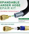 Image showing Brass Flexible Garden Hose Repair Kit With Quick Connector Collapsible Hose Adapter For Three Quarter Inch GHT Female Hose Fits Most Retractable Hoses Easy Fix For Your Damaged Hose Fast Save Money.
