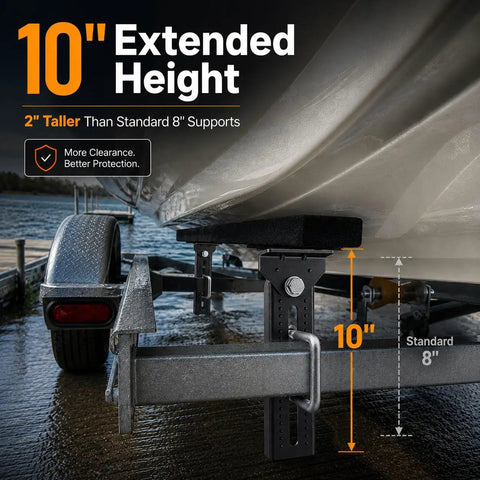 10 Inch Heavy Duty Boat Trailer Bunk Brackets Four Pack Galvanized Steel With E Coating And Dacromet Hardware on a trailer
