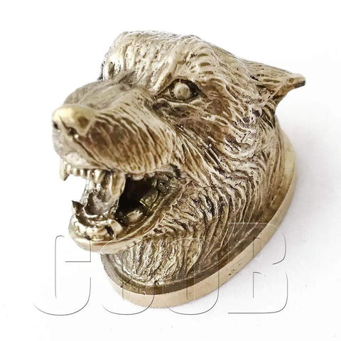Bronze Knife Pommel Wolf Fenrir Handle Guard For Custom Knife Making, Hand Cast Solid Metal DIY Knife Accessories, Vacuum Cast Bronze Pommel For Knife Builders And Hobbyists