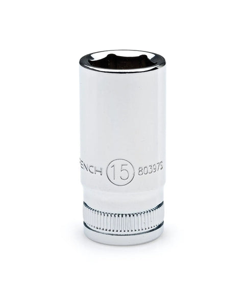 Single socket from Go-To Thirteen-Piece One Quarter Inch Drive Six Point Mid-Length Metric Socket Set With Chamfered Openings