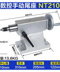 Badass Four Axis Lathe Tailstock With Manual Telescopic Design And Adjustable Indexing Head For CNC Machining Center, 310mm long, cast iron.