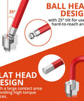 Diagram showing ball head and flat head design of Ball End Hex Key Set With Torx Keys 18 Pieces Chrome Vanadium Steel Allen Wrenches.