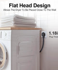 Heavy Duty 4 Prong Dryer Cord 30 Amp Appliance Power Cord 10 Feet shown with flat head design on dryer