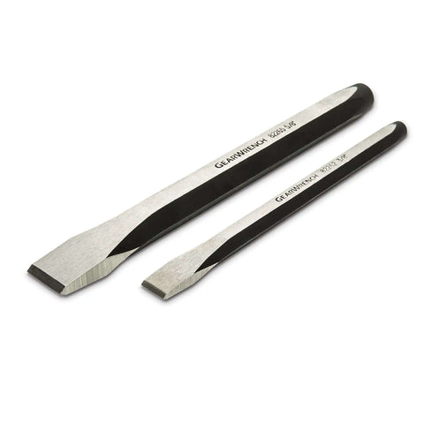 Two chisels from 12 Piece Punch And Chisel Chrome Set For Pros And DIYers, A Real Workhorse That Cuts Rivets Bolts And Nuts, Pin Punch