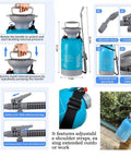 Upgraded Reinforced 1.3 Gallon Pump Pressure Sprayer For Plants And Weed Control With Adjustable Nozzles And Comfort Strap