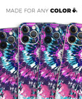 Full Body Skin Decal Wrap Kit For iPhone 11 Spiral Tie Dye V3 With Air Release Adhesive Bubble Free Application displayed on phones