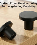 32 Piece Black Cabinet Knob Set Round 1 Inch Drawer Pulls For Kitchen Cabinets And Vanity Doors Durable Zinc Alloy Hardware
