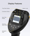 Close-up of 2D Wireless Barcode Scanner With TFT Screen And Dual CMOS CCD Sensors For Long Codes Bluetooth QR Reading