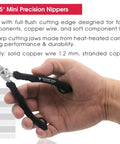 4.75 Inch Precision Flush Cutters For PCB Work And Electronics Repairs Pro Grade Side Cutting Pliers in hand showing size
