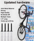 Garage Wall Mount Bike Hanger And Vertical Rack For Easy Hanging And Space Saving Bike Storage Holds Up To 65 Pounds on wall