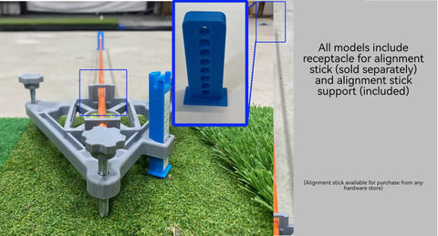 Leveling And Alignment Stand For R10 Launch Monitor Compatible With Ryobi ELL1501 on artificial turf with alignment setup